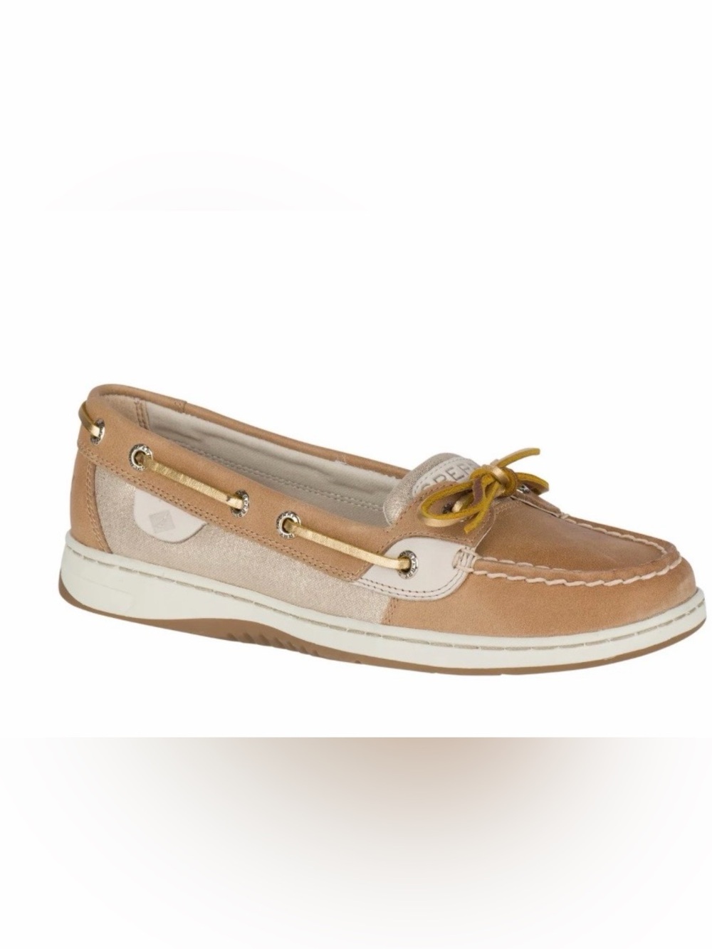 Sperry Two-Tone Tan and Cream Leather Loafers Size 7